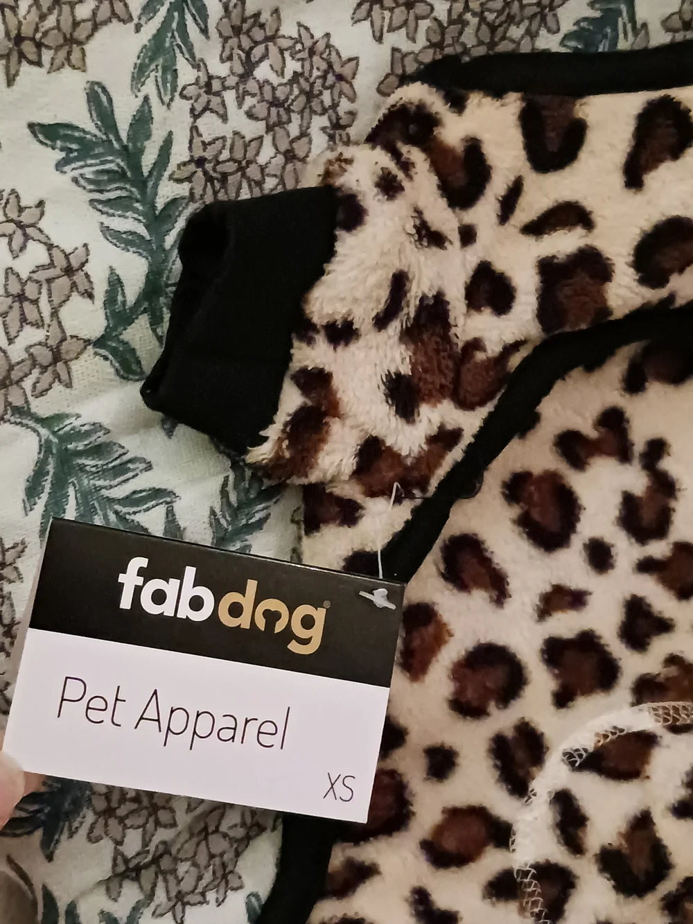 FabDog Animal Print Plush Dog Onesie Fleece Pajamas